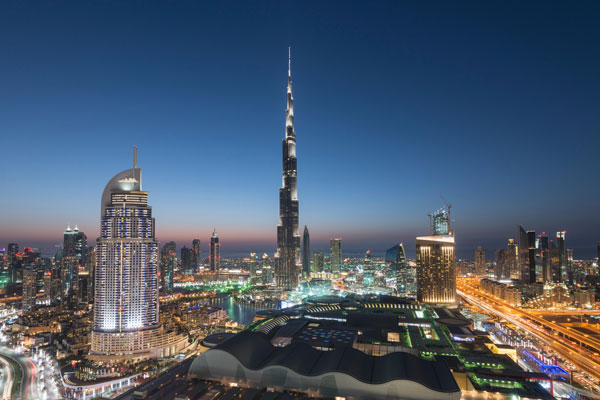A lit-up Dubai image